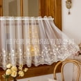 thumbnail image 4 of Faty-T Lace Kitchen Tier Curtains, Sheer Scalloped Floral Embroidered Small Cafe Curtain, Light Filtering Short Curtains for Living Room Bathroom, 4 of 6
