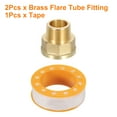 thumbnail image 3 of 2 piezas de conectores de tubería de latón, conector hexagonal macho de 3/4" NPT x hembra de 1" NPT, 3 of 7