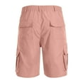 thumbnail image 4 of DPTALR George Men's Summer Cargo Shorts,Elastic Waist Knee Length Relaxed Fit,Outdoor Fishing Hiking Pants with Multi Pockets,Pink,Big and Tall Men M, 4 of 5