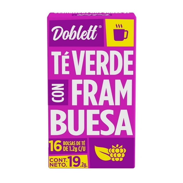 Té verde Doblett con frambuesa 16 bolsas de 1.2 g c/u