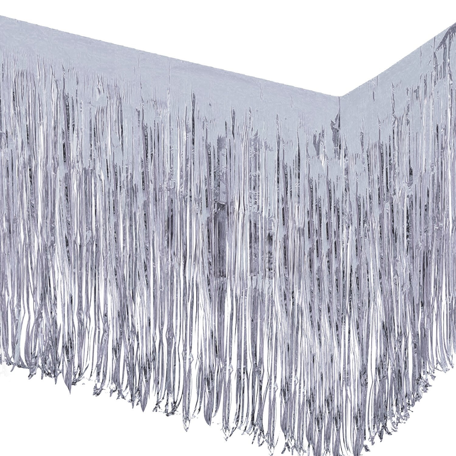 Allgala 2-Pack 29x108 Inch Metallic Foil Fringe Tinsel Table Skirts for ...