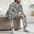 thumbnail image 7 of Disketp Leopard And Zebra for Pajamas Set Long Sleeve Sleepwear Mens Button Down Nightwear Pj Sets-Small, 7 of 7