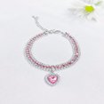 thumbnail image 1 of OUSITAID 1 Pce Collier Pendentif Cœur à Triple Rangée de Strass, 1 of 7