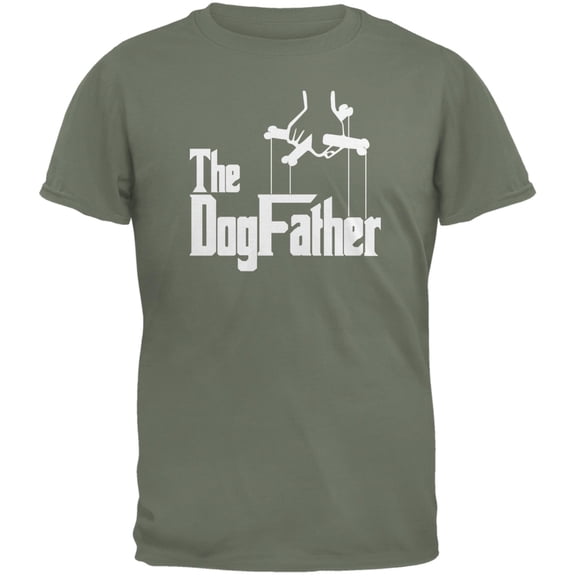 Fathers Day - The Dog Father Military Green Adult T-Shirt - Medium