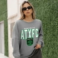 thumbnail image 7 of Women's Gameday Couture  Gray Austin FC Oversized Pure Motion Corded Sweatshirt, 7 of 7