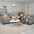 thumbnail image 7 of Light Grey Luxury 3+2 Seater Reclining Sofa Set, Oversized Faux Leather Recliner Couch Combination for Spacious Living Rooms and Home Theaters, 7 of 7