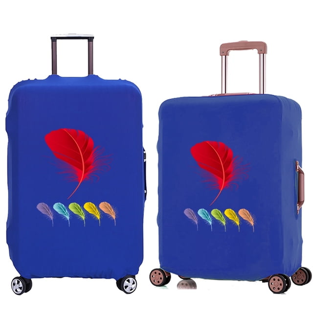 Suitcase Protective Cover Trolley Travel Suitcase Elastic Dustroof Cover Apply To 18-28 Inch Luggage Feather Series Pattern 8Feather018 S