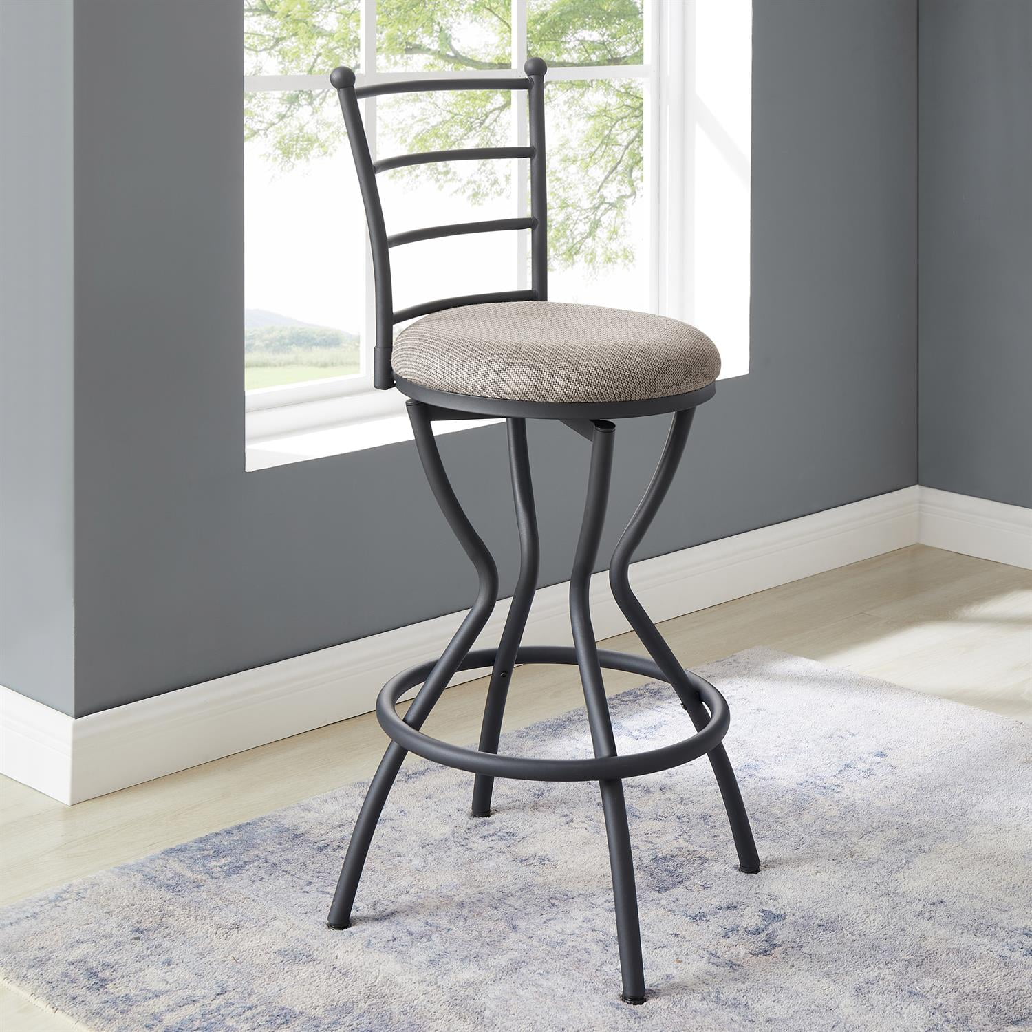 Demi Bonn 3-Piece Dining Table Set with 2 Fabric Upholstered Bar Chairs,dustrial Kitchen Bar Table Furniture Sets for Dining Room, Apartment, Black