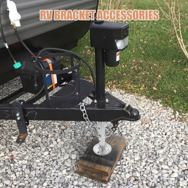 HAMPPLIES Trailer Jack Drop Leg Silver Floor Extension Stabilizer for Motorhomes and Trailers