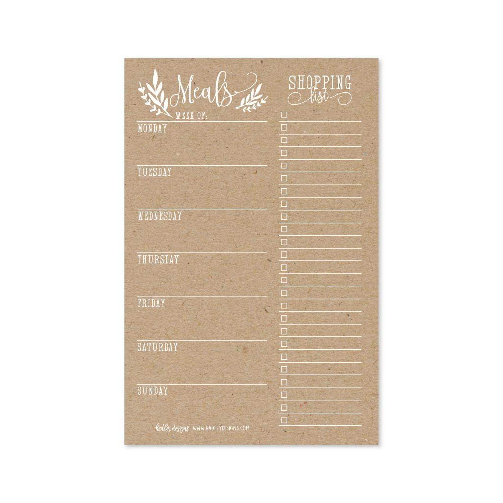 VARIOUS TYPES & COLOURS MEAL & SHOPPING LIST PLANNER FRIDGE MAGNET A5 SIZE 