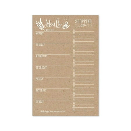 Rustic Weekly Meal Planning Calendar Grocery Shopping List