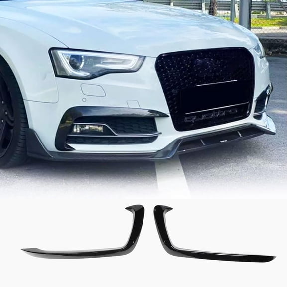 Gloss Black Front Bumper Air Vent Canard Compatible With Audi A5 B8.5 Sline S5 2Door 4Door 2012-2016 FRP Customized Front Bumper Splitter Spoiler