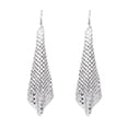 thumbnail image 2 of Bmisegm Women Earrings Metal Mesh Lattice Sequins Tassel Long Drop Dangle Earrings Earrings Silver, 2 of 5