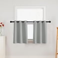 thumbnail image 2 of DONGPAI 2 Panel Blackout Kitchen Curtain, Grommet 36 inch Short Curtains Bathroom Window Curtain Cafe Curtains, Gray, 2 of 7