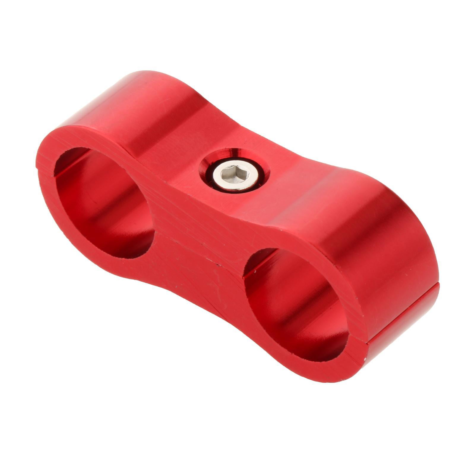 Red,AN6 5 Pieces Hose Separator Clamp Fuel Line Mounting Clamps Aluminum Fitting Adapter Clamps with Wrench Suitable for Oil Line Brake Line Water Pipe and Gas Line 