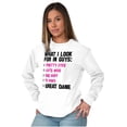 thumbnail image 3 of I Look For In Guys Great Dane Lover Women's Long Sleeve T Shirt Brisco Brands X, 3 of 6