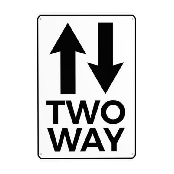 Two Way Traffic Tin Sign Warning Metal Sign Vintage Sign Wall Decor for Home Farm Bar Coffee Shop Club Decoration 8x12 Inch
