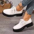 thumbnail image 4 of ZunFeo Womens White Platform Sneakers Chunky Lace Up Comfort Casual Shoes 1.5 Inch Rounded Toe Water-Resistant (Sizes US 5.5-9),Size 6, 4 of 9