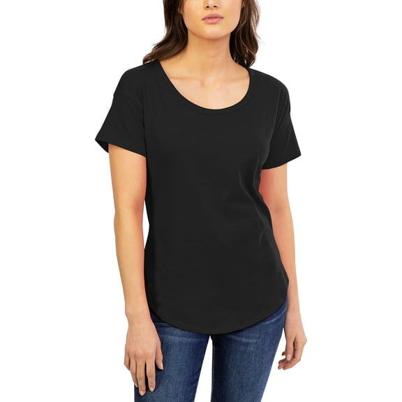 Hat and Beyond Women's Lightweight Longline Scoop Neck T Shirts with Round Bottom