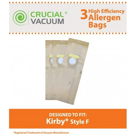 Crucial Vacuum 3 Kirby Style F Allergen Paper Bags, Part # 204808, 205808
