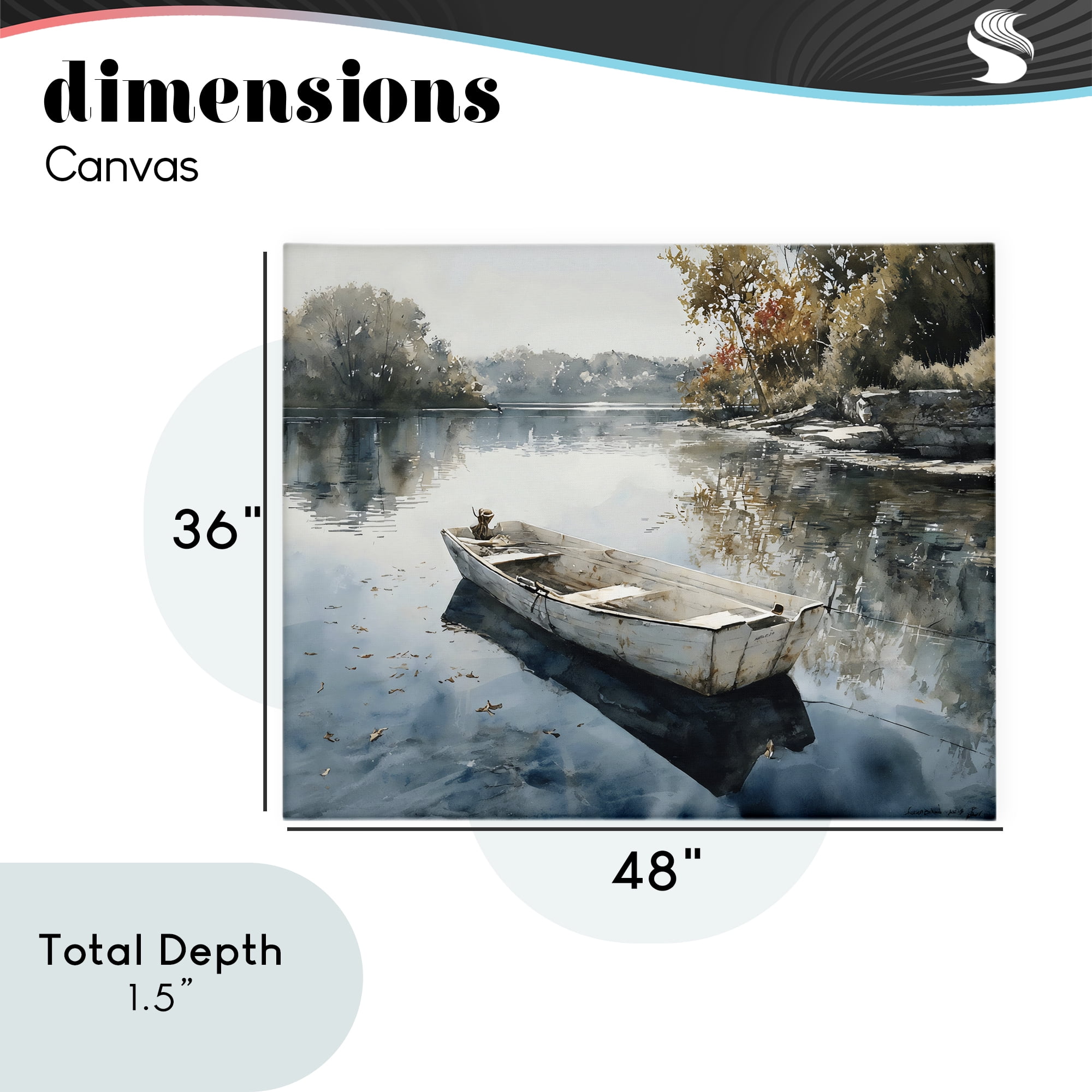 Stupell Industries Boat Ride Through Autumn Reflections Canvas Wall Art, design by Franklyn Gregory