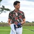 thumbnail image 3 of Rateoe Autumn Forest Mushrooms Pattern Men's Short Sleeve Polo Shirts, Golf Polo Shirts Short Sleeve Performance Moisture Wicking Dry-XX-Large, 3 of 6