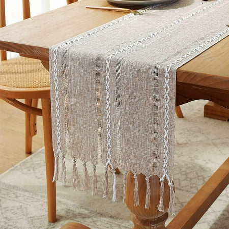 

Table Runners Pack of 1 Linen Table Runners 12x71Inch Linen Table Runner Xmas Table Runner for Coffee Table Wedding Table Linen Party Decorations ( Coffee )