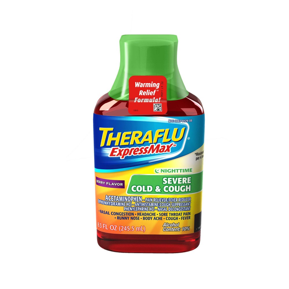 Theraflu Expressmax Nighttime Severe Cold and Cough Syrup - 8.3 oz - image 2 of 5