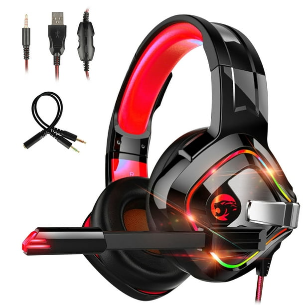 Gaming Headset, Stereo Gaming Headphones for PS4, Xbox One, OverEar Wired Gaming Headset with