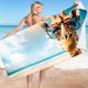 thumbnail image 2 of Toalla De Playa Ligera De Microfibra Toallas Finas Para La Arena Viajes, Piscina, Yoga, Gimnasio, Camping Accesorios De Playa Para Adultos, Mujeres Y Hombres Vacaciones, 2 of 2