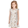 thumbnail image 1 of Fotbe Coffee Vestido de Dormir para Niñas de 3 a 10 Años, Mangas Cortas, Estilo Princesa, Pijama Camisón con Mangas Voladas-XX-Large, 1 of 6