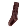 thumbnail image 2 of Girls Ribbed Socks Knee High Slouch Crew Sock Solid Color Soft Cotton Breathable School Uniform Mid Calf Socks*1pc, 2 of 6