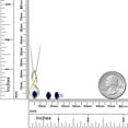 thumbnail image 2 of Gem Stone King 925 Sterling Silver and 10K Yellow Gold Blue Sapphire and White Lab Grown Diamond Pendant and Earrings Jewelry Set for Women (1.73 Cttw, Gemstone Birthstone, with 18 inch Silver Chain), 2 of 3