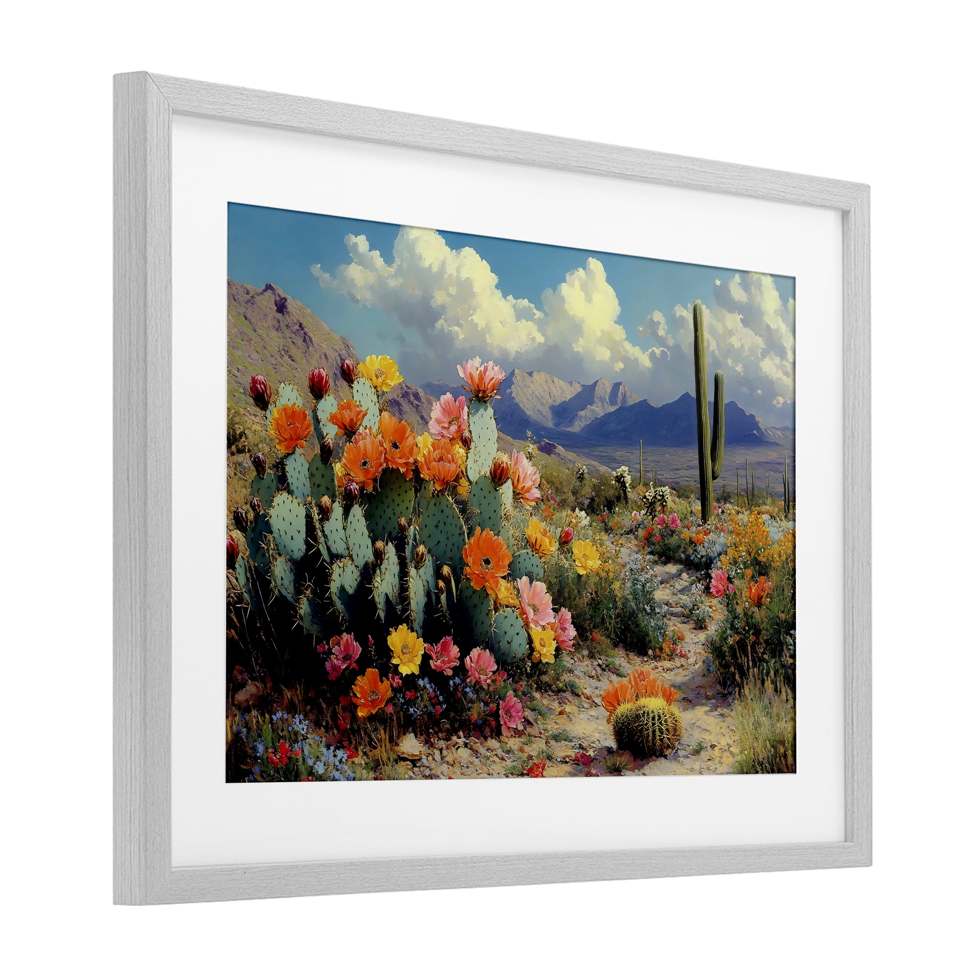 Stupell Industries Vibrant Cacti in Desert Gray Framed Print Under Glass, design by Franklyn Gregory