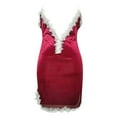 thumbnail image 3 of Pijamas Para Mujer, Camisones, Camisones Cortos, Moda Suave, Encaje Erógeno, Escote en V Profundo, Minivestido Ajustado Con Tirantes Finos Para Dormir Odeerbi ODB142656, 3 of 7