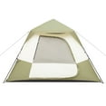 thumbnail image 4 of 6 Person Outdoor Family Tent, Polyester Cloth Camping Tent with Storage Bags for Festivals, Backyard, Mountaineering, Rainfly & Windproof, Army Green & White, 4 of 5