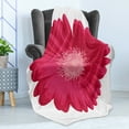 thumbnail image 4 of Gerber Daisy Soft Flannel Fleece Throw Blanket, Close up Drawing of Feminine Pinkish Flower Petal, Cozy Plush for Indoor and Outdoor Use, 50" x 60", Dark Pink Hot Pink, by Ambesonne, 4 of 5