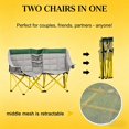 thumbnail image 4 of 2 Person Double Folding Camping Chair Side-by-Side Padded Outdoor Chair with Cup Holder and Storage Pocket Portable Foldable Chair with Carry Bag for Camping Fishing Sports Events, 4 of 7