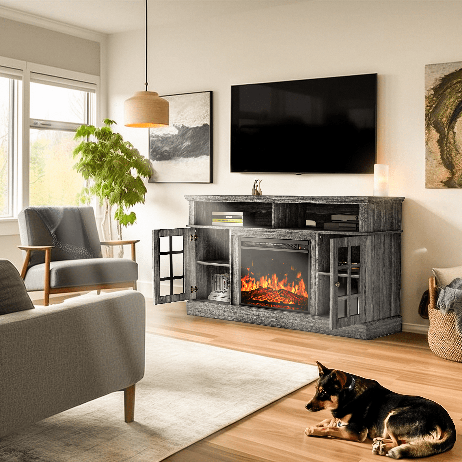 Fireplace tv stand walmart 65 inch deals