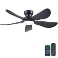 thumbnail image 1 of Ventilador de techo Kviflon de 46 pulgadas con luz y control remoto negro, 1 of 9
