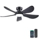 thumbnail image 1 of Ventilador de techo Kviflon de 46 pulgadas con luz y control remoto negro, 1 of 9