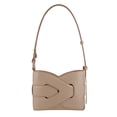 thumbnail image 1 of Bolso de mano para mujer de piel auténtica de alta gama con diseño geométrico, bolso bajo el brazo en piel de vacuno lisa color gris, viene con caja de regalo y tarjeta., 1 of 3