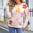 thumbnail image 5 of DailyTrove Women's Colorful Floral Sweater, Long Sleeve, Casual Festival & Street Wear, Soft Cotton Blend, Plus Size Friendly, 5 of 6