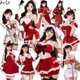 thumbnail image 2 of AniLV Nueva serie navideña Uniforme de Papá Noel Cosplay Trajes de vestir cálidos de terciopelo rojo de felpa de Navidad, 2 of 5