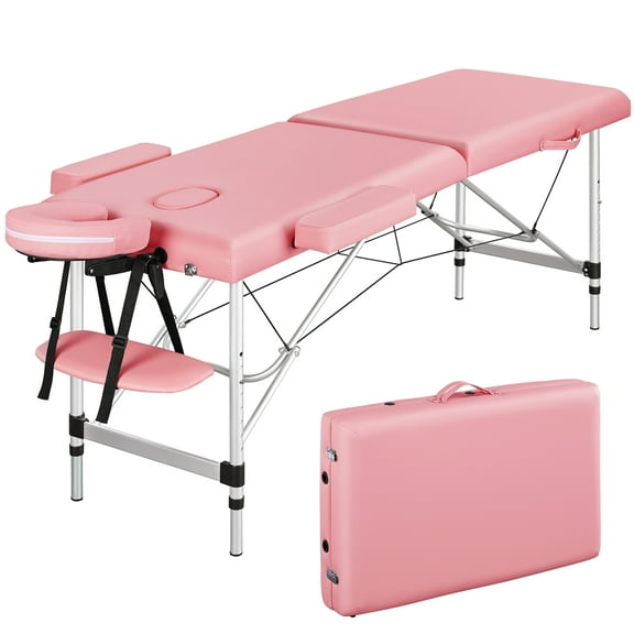 Topeakmart 84" Portable Adjustable Aluminum 3 Section Massage Table with Headrest, Armrest, and Hand Pallet, Multiple Colors