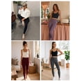 thumbnail image 6 of ValueVibe Leggings for Women High Waisted Yoga Stretch Workout Leggings Slim Fit Activewear Pants, Burgundy XL, 6 of 7