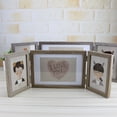thumbnail image 3 of KAKOWELY Tri-fold Rustic Photo Frame Wooden Picture Photo Frame Desktop Decor for Home Office (Dark Color),19.49"X6.81"X0.59", 3 of 5