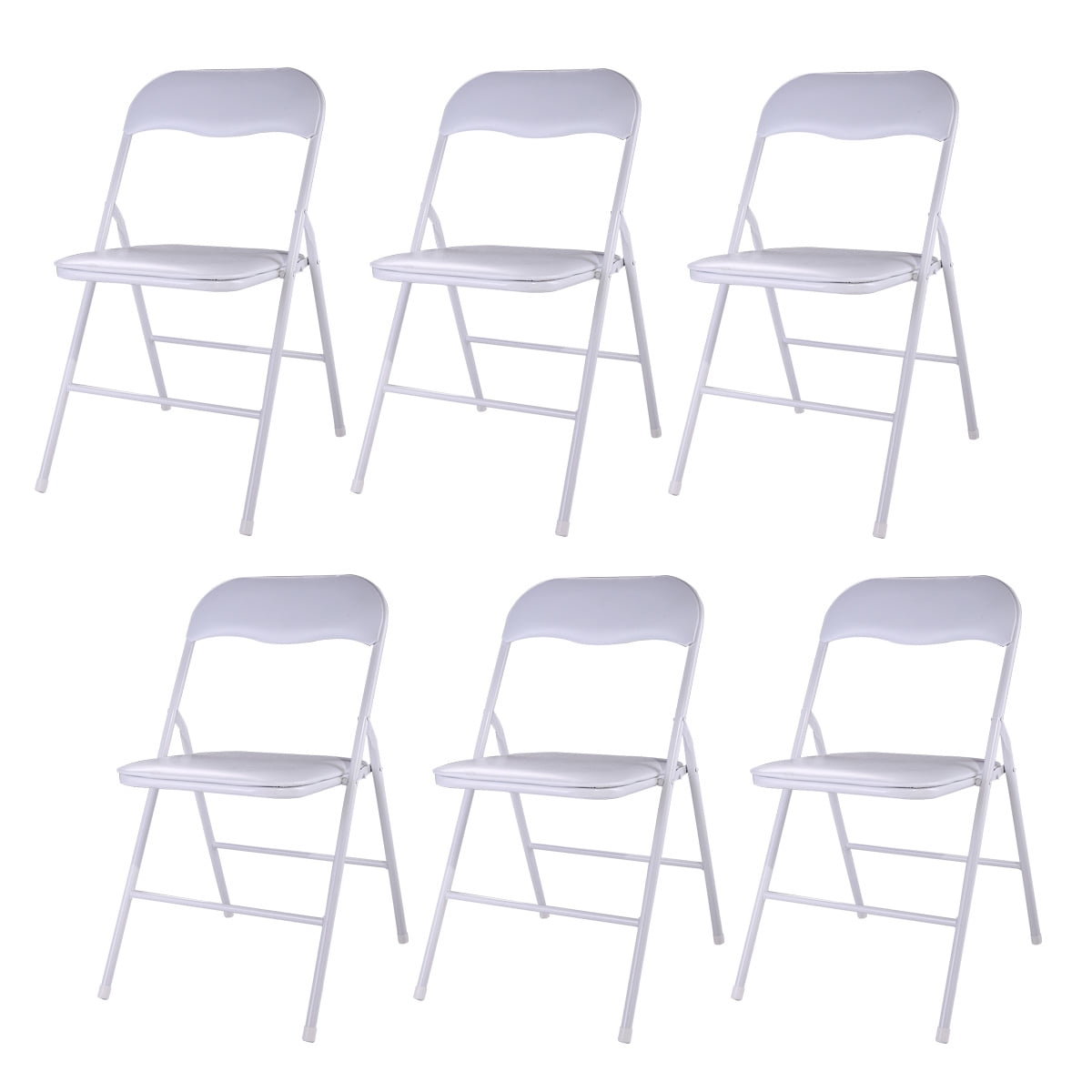 Jaxpety 6 Pack Commercial Plastic Folding Chairs in White