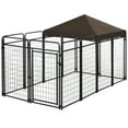thumbnail image 2 of Resenkos Dog House, Pet House,Dog Cave,Dog Kennel with Waterproof Canopy, Dog Run with Galvanized Chain Link, Secure Lock, 2 of 4