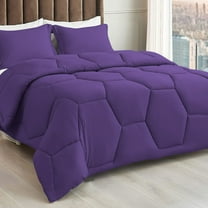 1 Piece Honeycomb Design Comforter, 800 TC, 100% Egyptian Cotton, Super King Size Purple Solid